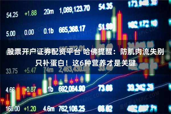 股票开户证券配资平台 哈佛提醒：防肌肉流失别只补蛋白！这6种营养才是关键